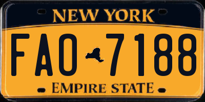 NY license plate FAO7188