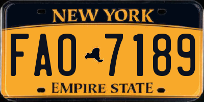 NY license plate FAO7189