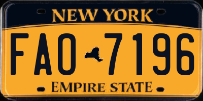 NY license plate FAO7196