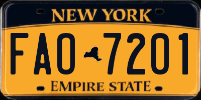NY license plate FAO7201