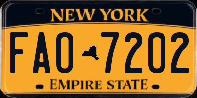 NY license plate FAO7202