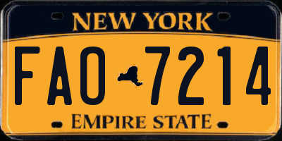 NY license plate FAO7214