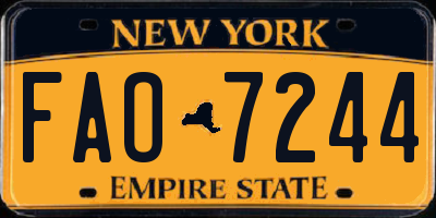 NY license plate FAO7244