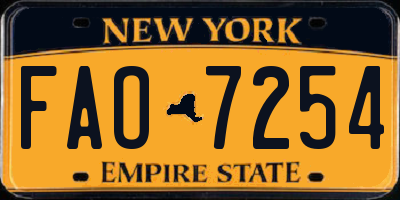 NY license plate FAO7254