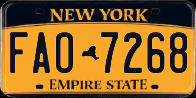 NY license plate FAO7268