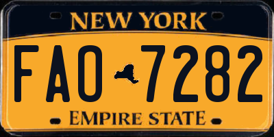 NY license plate FAO7282