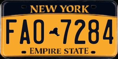 NY license plate FAO7284