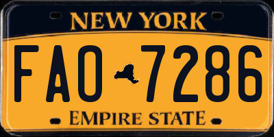 NY license plate FAO7286