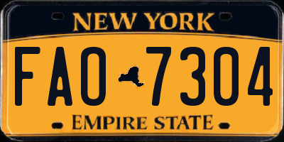 NY license plate FAO7304