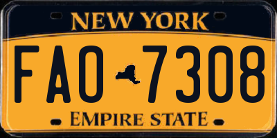 NY license plate FAO7308