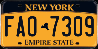 NY license plate FAO7309