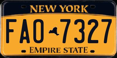 NY license plate FAO7327