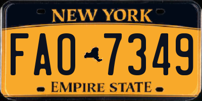 NY license plate FAO7349
