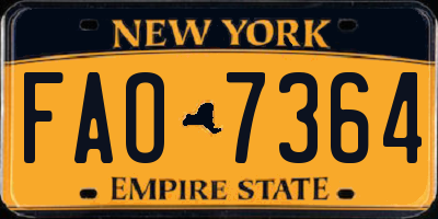 NY license plate FAO7364