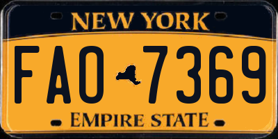 NY license plate FAO7369