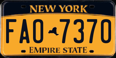 NY license plate FAO7370