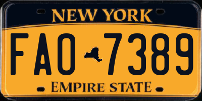 NY license plate FAO7389