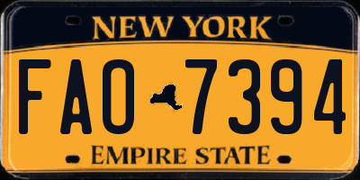 NY license plate FAO7394