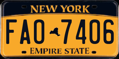 NY license plate FAO7406