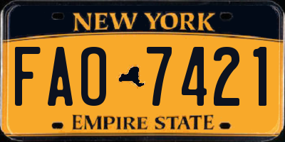 NY license plate FAO7421