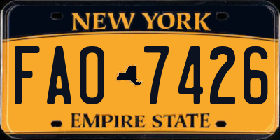 NY license plate FAO7426