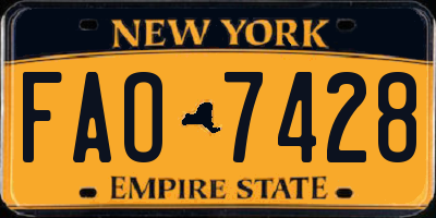NY license plate FAO7428