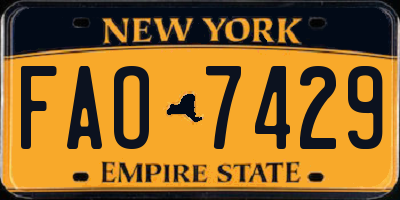 NY license plate FAO7429