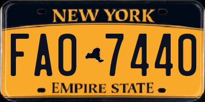 NY license plate FAO7440