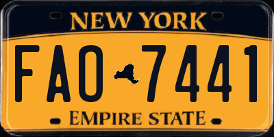 NY license plate FAO7441