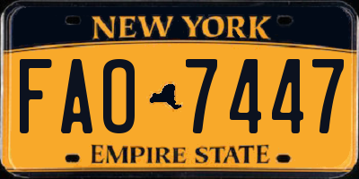 NY license plate FAO7447