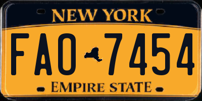 NY license plate FAO7454