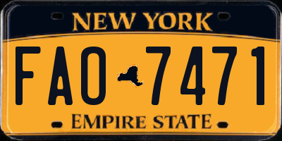 NY license plate FAO7471