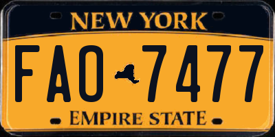 NY license plate FAO7477