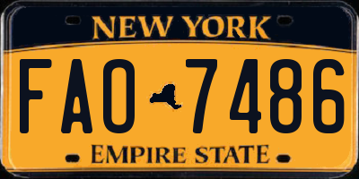 NY license plate FAO7486