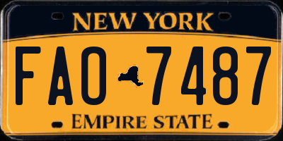 NY license plate FAO7487
