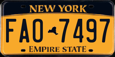 NY license plate FAO7497