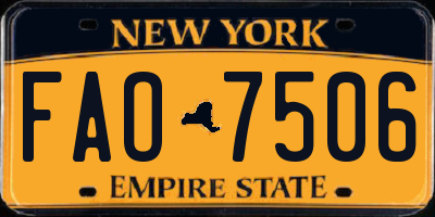 NY license plate FAO7506