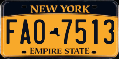 NY license plate FAO7513