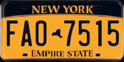 NY license plate FAO7515