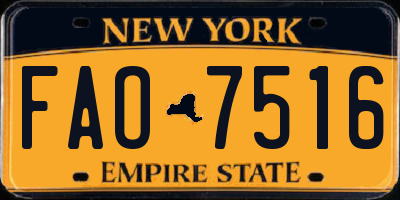 NY license plate FAO7516