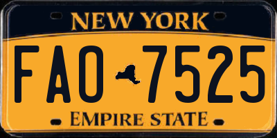 NY license plate FAO7525