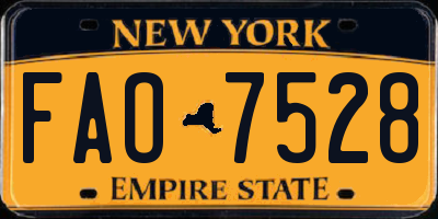 NY license plate FAO7528
