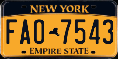 NY license plate FAO7543