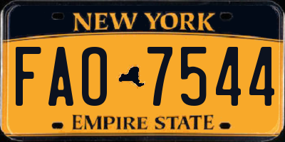 NY license plate FAO7544