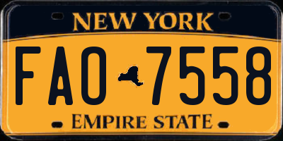 NY license plate FAO7558