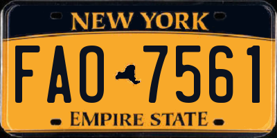 NY license plate FAO7561