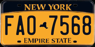NY license plate FAO7568