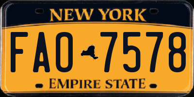 NY license plate FAO7578