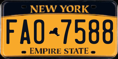 NY license plate FAO7588