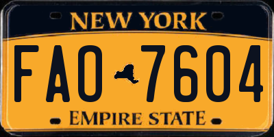 NY license plate FAO7604